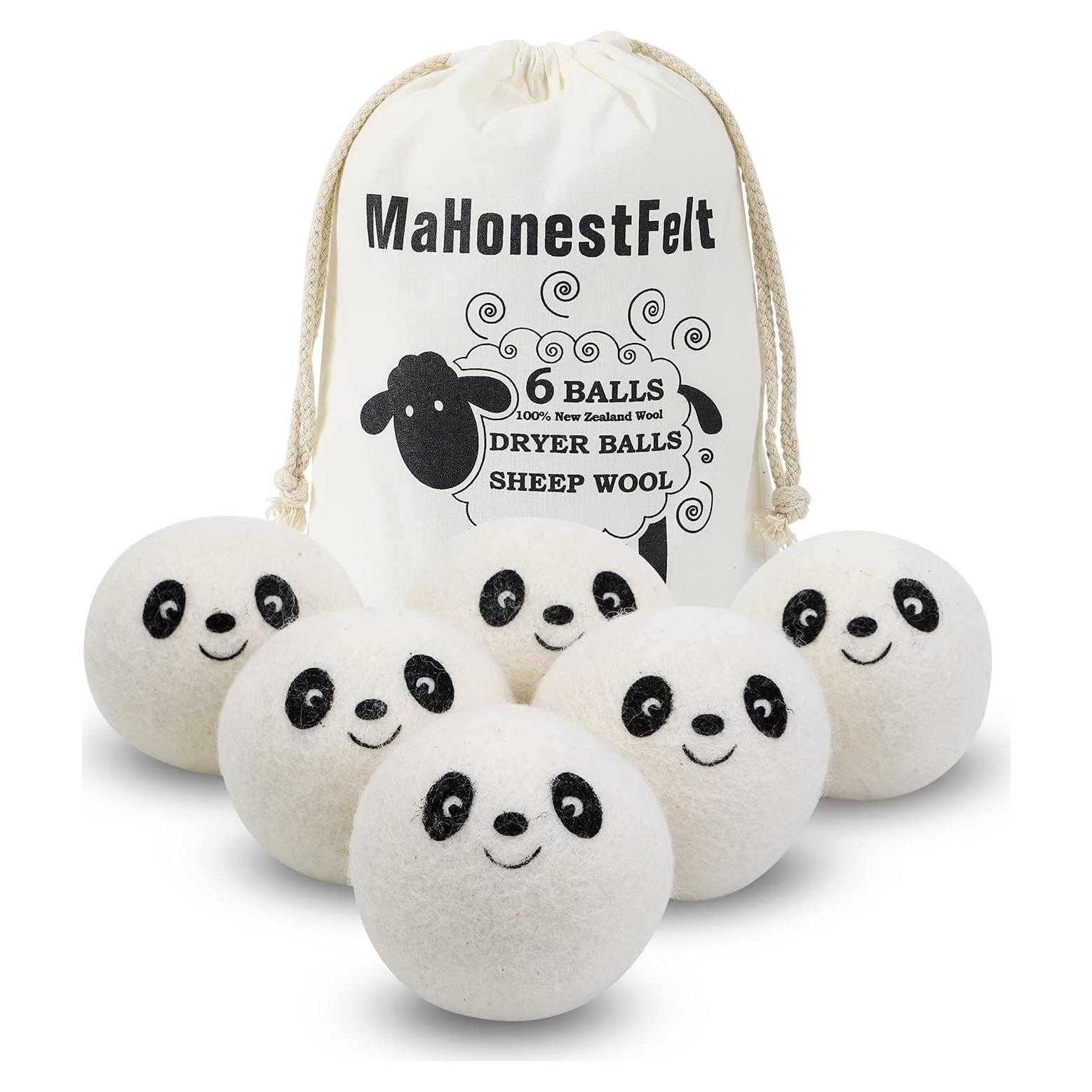 Bolas de Secadora de Lana MaHonestFelt - 6 Unidades Reutilizables