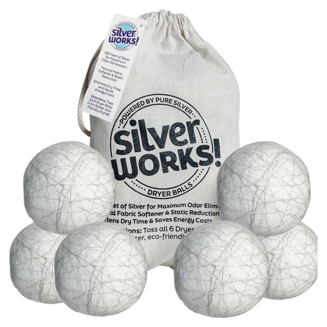 Bolas de Secado de Lana SilverWorks! - Paquete de 6 Ecológicas