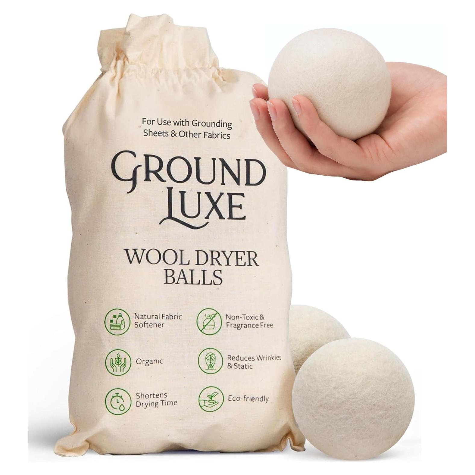 Bolas de Secado de Lana Orgánica GroundLuxe - Paquete de 6