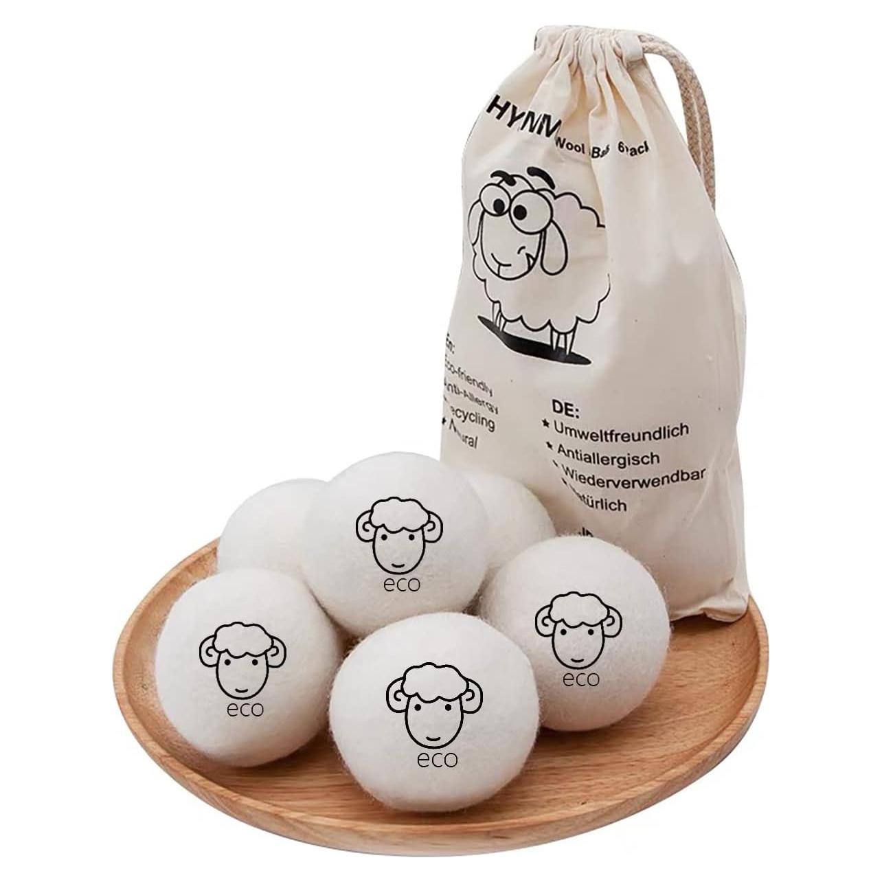 Paquete de 6 Bolas de Secadora de Lana Bienstylife Ecológicas