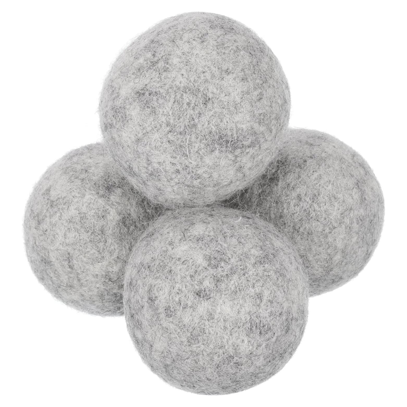 Bolas de Secadora de Lana uxcell 4 Pcs 5 cm Gris Claro