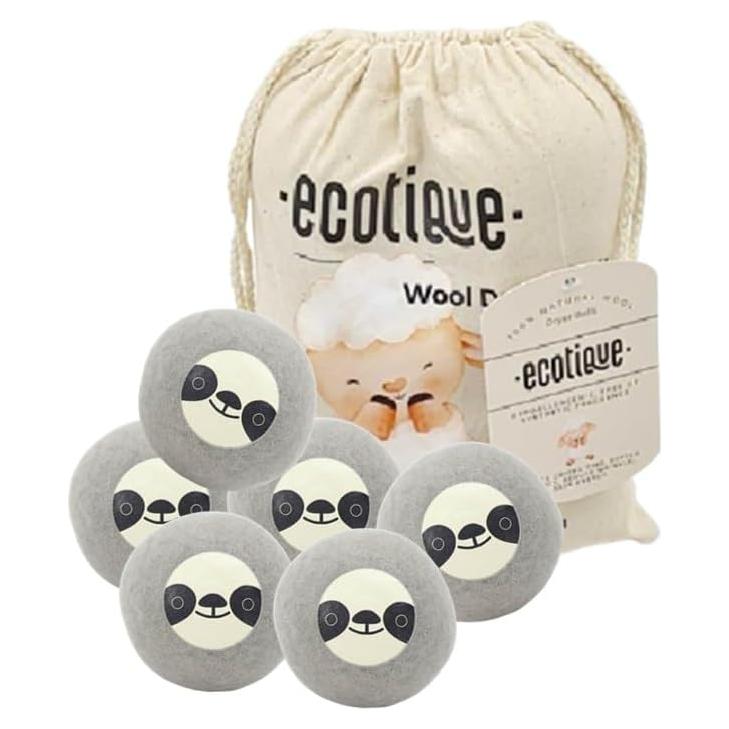 Bolas de Secado de Lana XL Ecotique 100% Natural 6-Pack