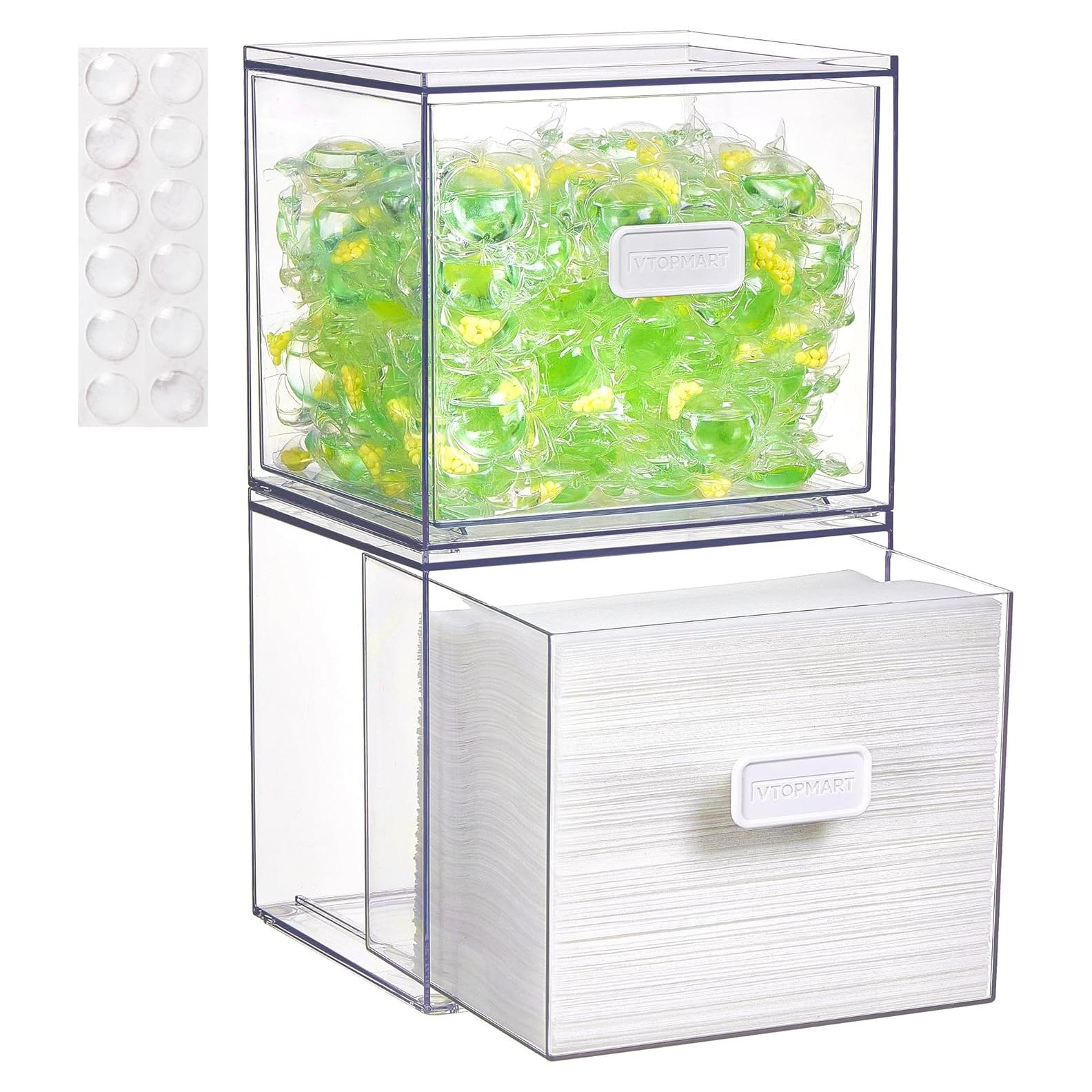 Vtopmart 2 Cajones Apilables para Almacenamiento de Lavandería