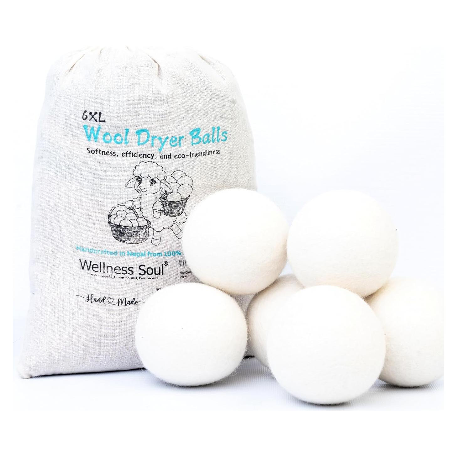 Bolas de Secado de Lana Wellness Soul - Paquete de 6, Ecológicas