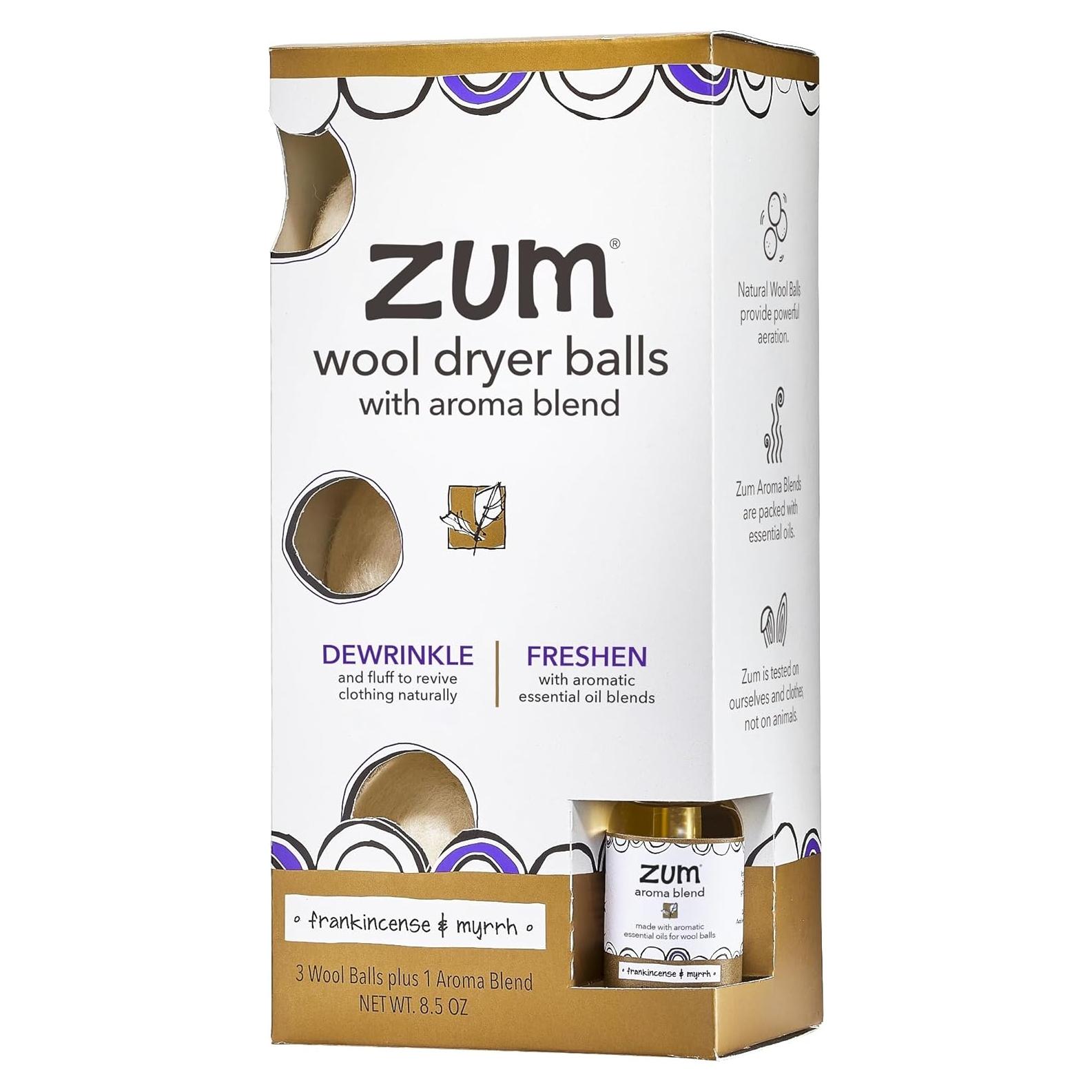 Kit de Bolas de Secado de Lana Zum - Aromatizadas Incienso y Mirra