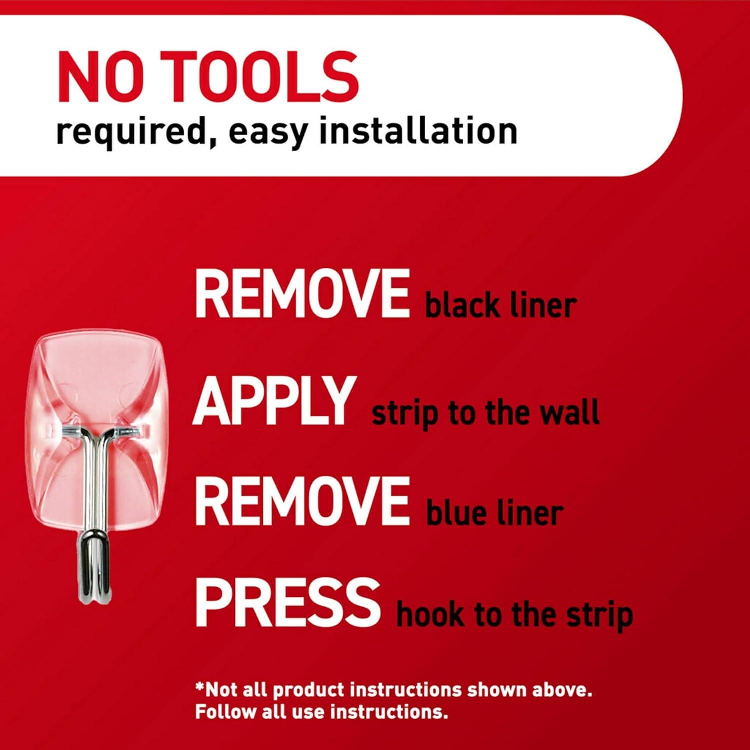 Ganchos de Palanca de Alambre Claro Command - 40 Piezas, Soporta 0.23 kg