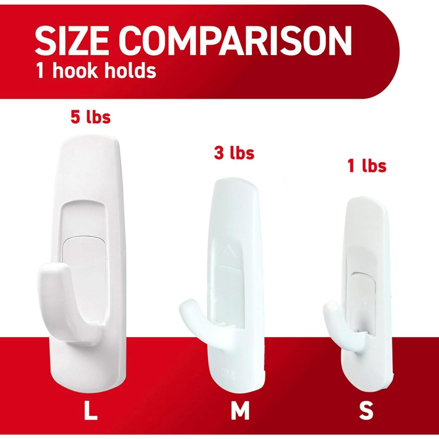 Ganchos Utilitarios Grandes Command - 14 Ganchos y 24 Tiras