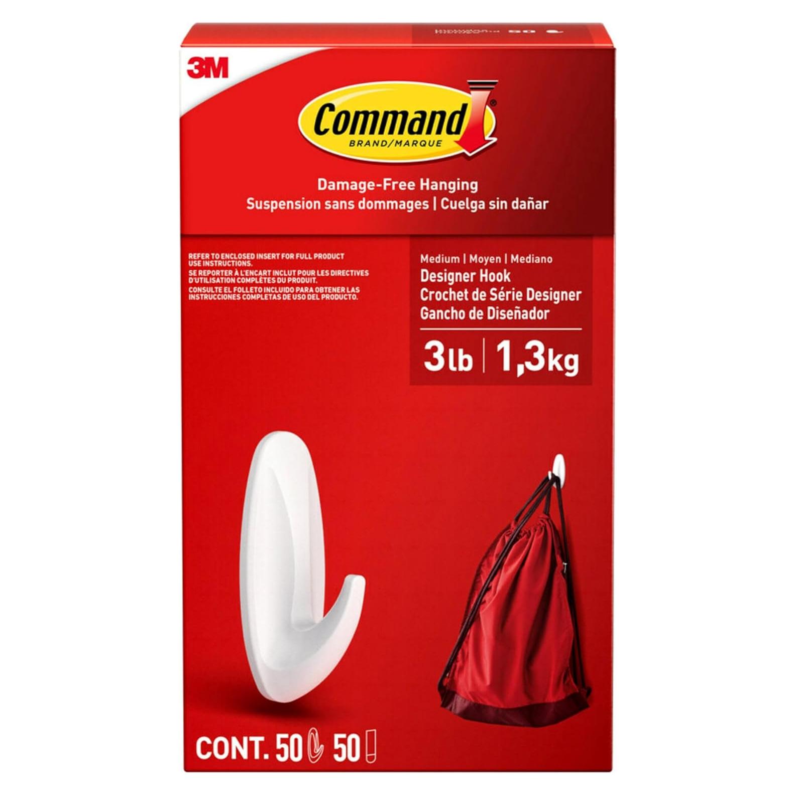 Ganchos Diseñadores Medianos Command 50 Unidades Adhesivos