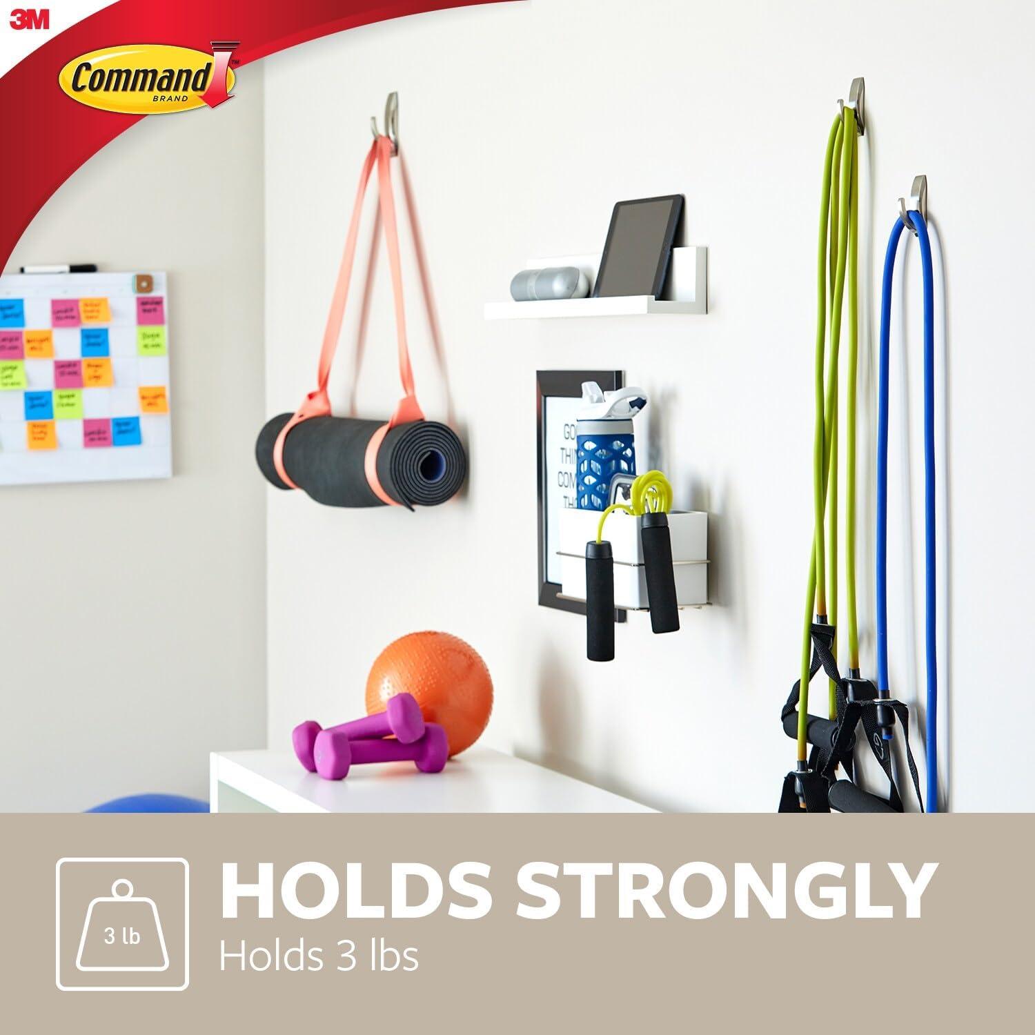 Ganchos de Pared Medianos Command Niquel Cepillado 2 Pzas 1.36 kg