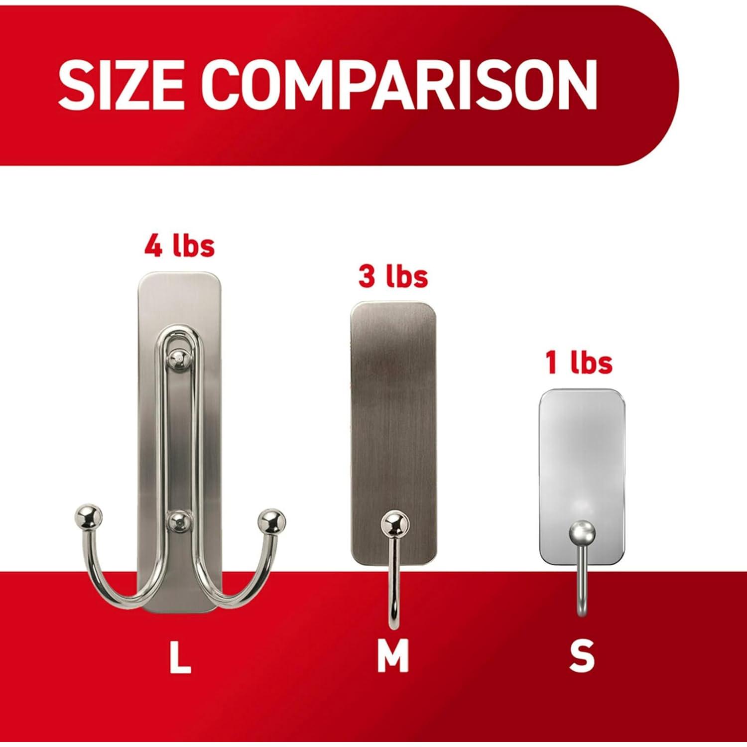 Ganchos Dobles Grandes Command Negro Mate - Soporta 1.81 kg