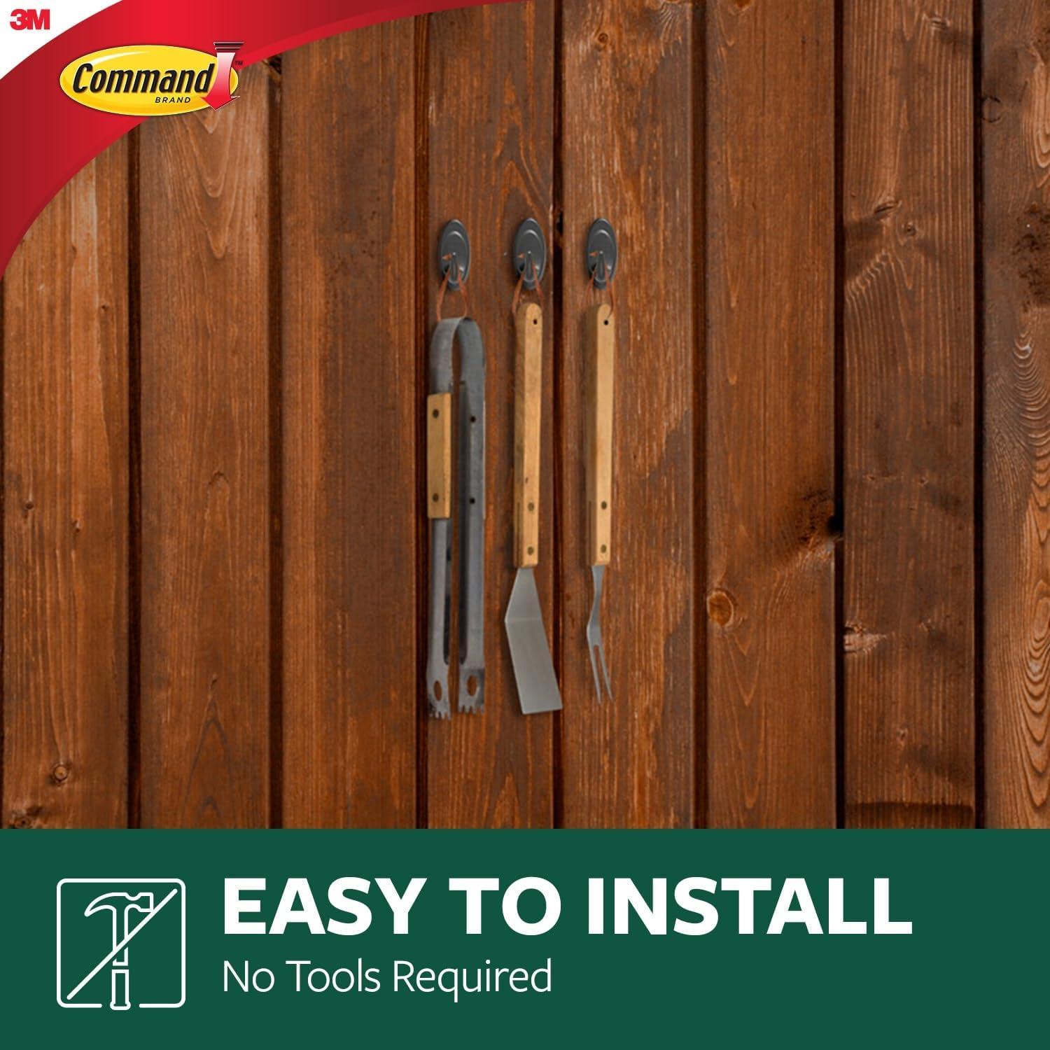 Ganchos de Terraza Command para Exterior - 2 Ganchos, 4 Tiras, Soporta 1.36 kg