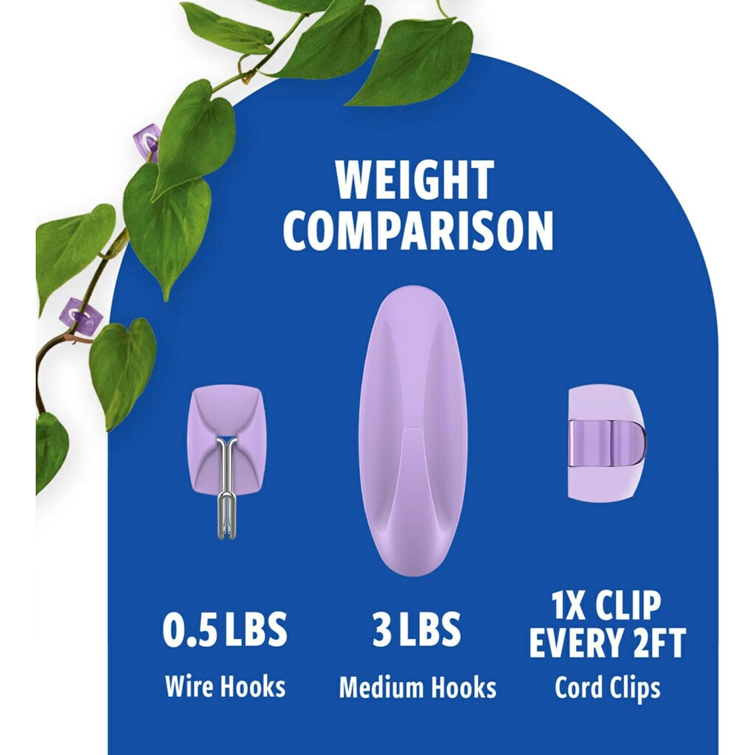 Ganchos Mixtos Command Lavanda 9 Piezas Sin Daños