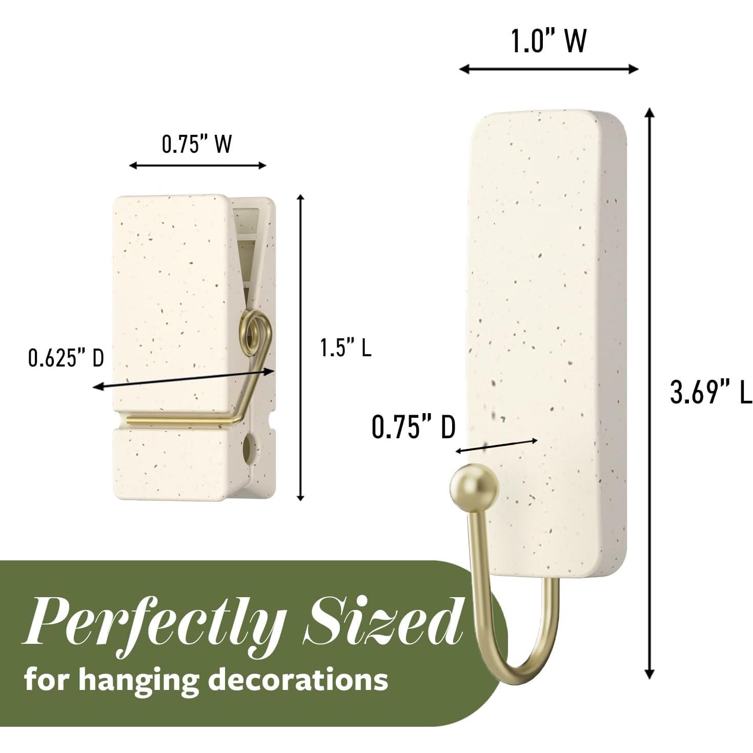 Ganchos Adhesivos Command Frijol de Vainilla 2 Medianos + 8 Clips