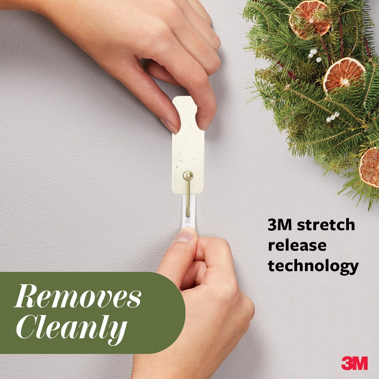 Ganchos Adhesivos Command Frijol de Vainilla 2 Medianos + 8 Clips