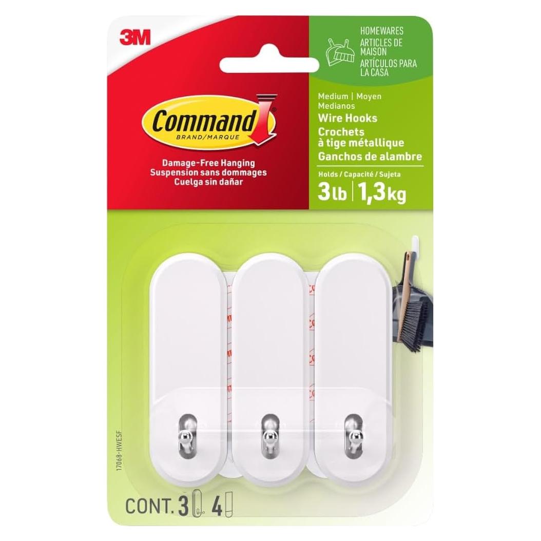 Ganchos de Alambre Command 3 Ganchos Blancos para Pared