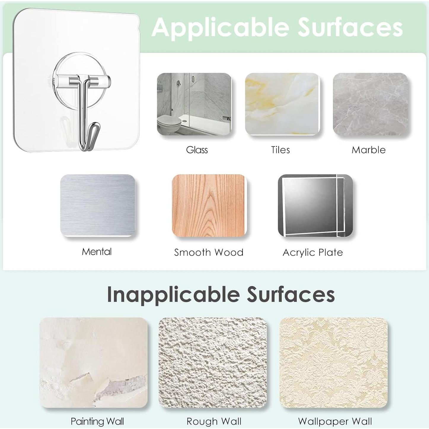 Ganchos Adhesivos Transparentes Lomrsiul 24 Unidades 5.9 kg