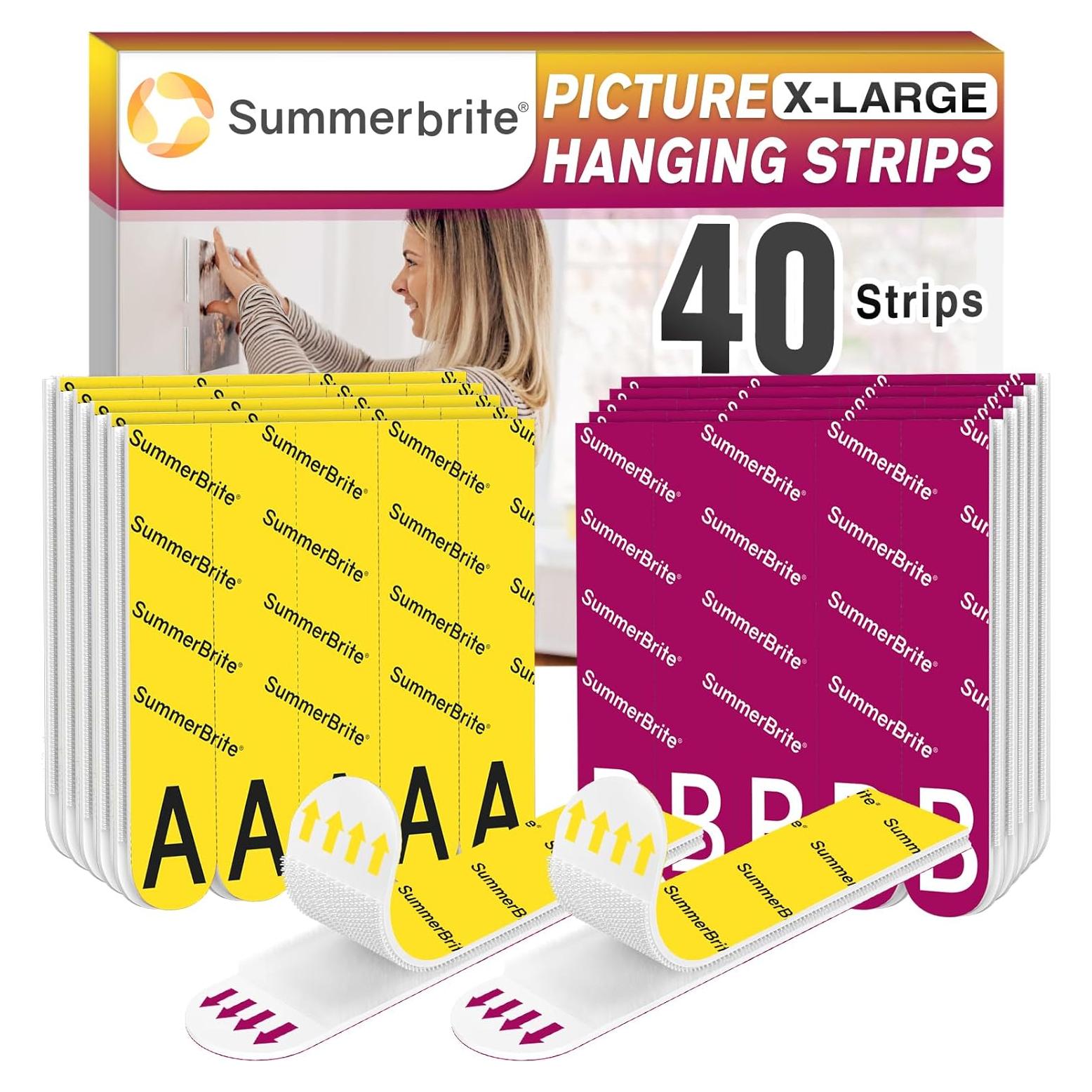 Tiras Adhesivas para Colgar Cuadros Summerbrite XL 40 Tiras