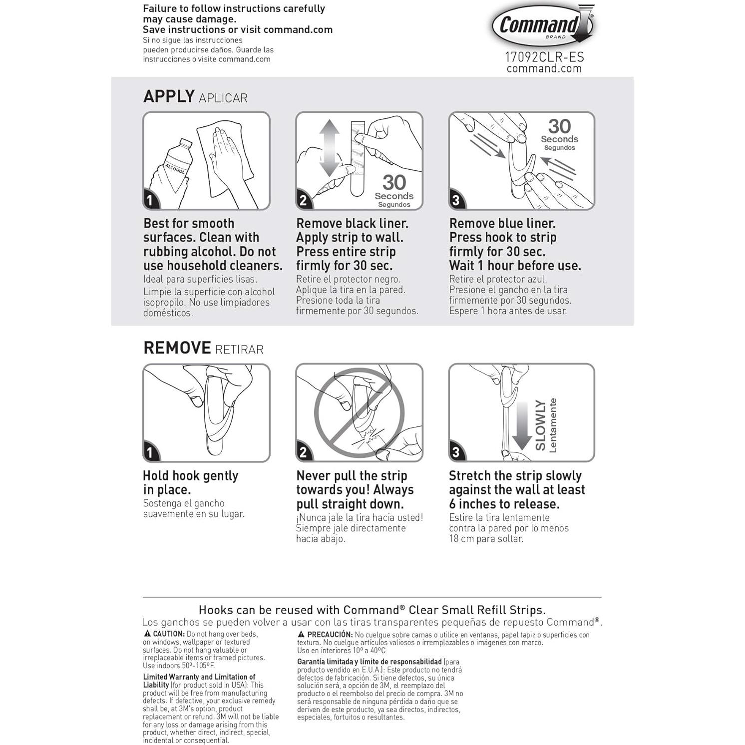 Ganchos Transparentes Command 6 Unidades 0.45 kg