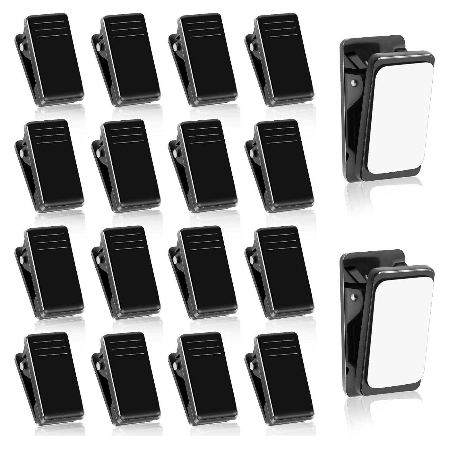 20 Clips Adhesivos Negros Prudiut para Colgar Fotos y Pósters