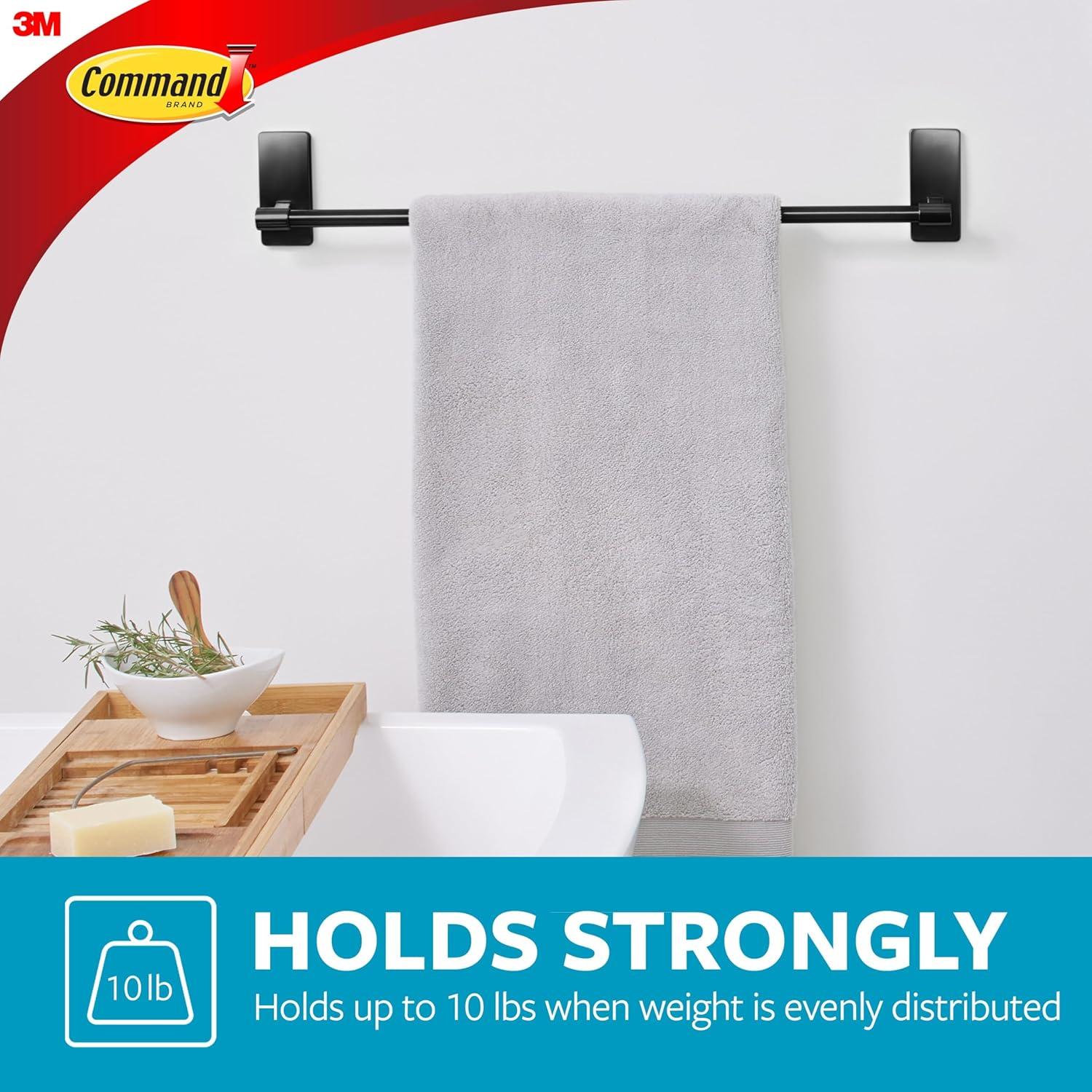 Barra de Toalla de Baño Command Negro 61 cm Autoadhesiva