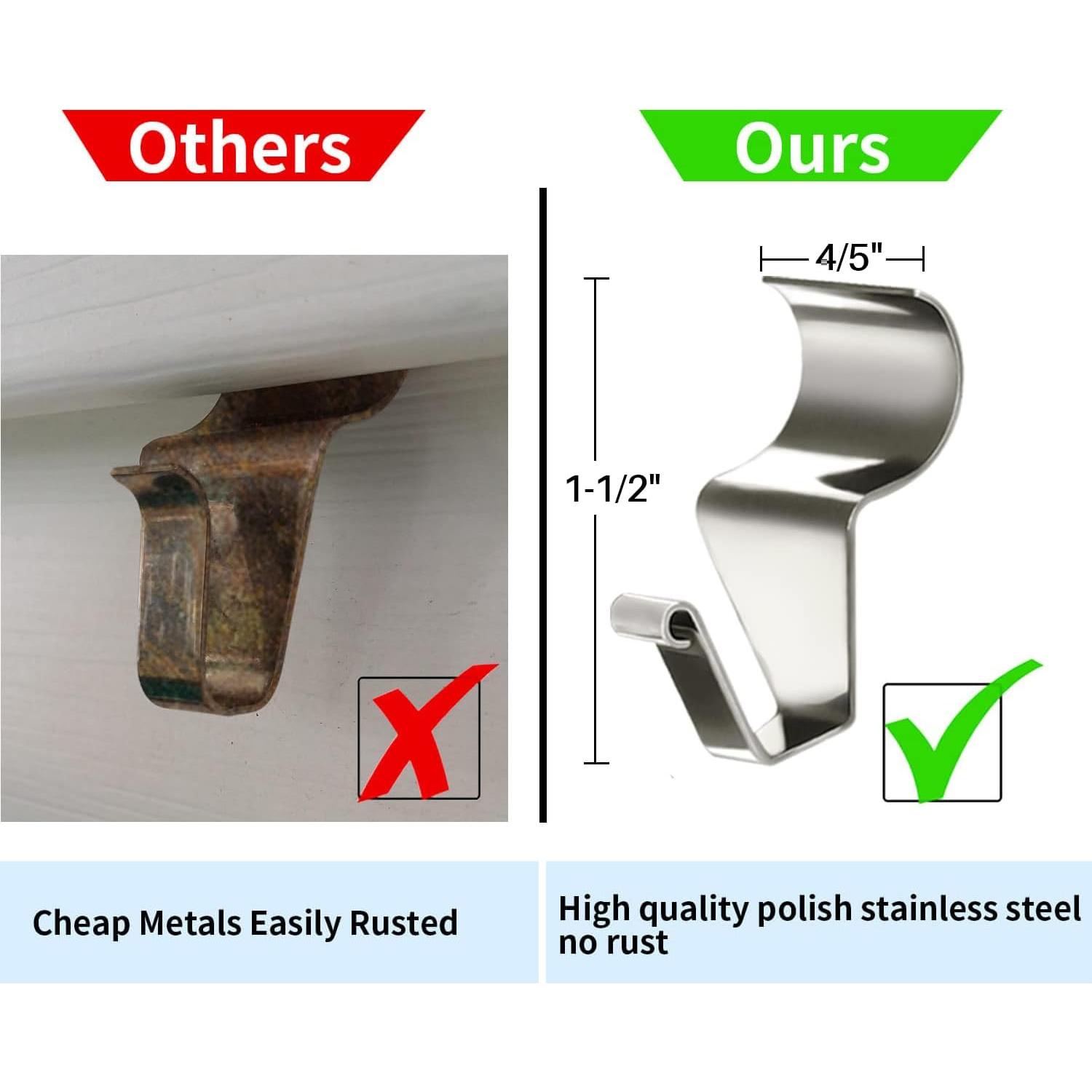 Ganchos de Siding de Acero Inoxidable 304 Aminigram - Paquete de 12