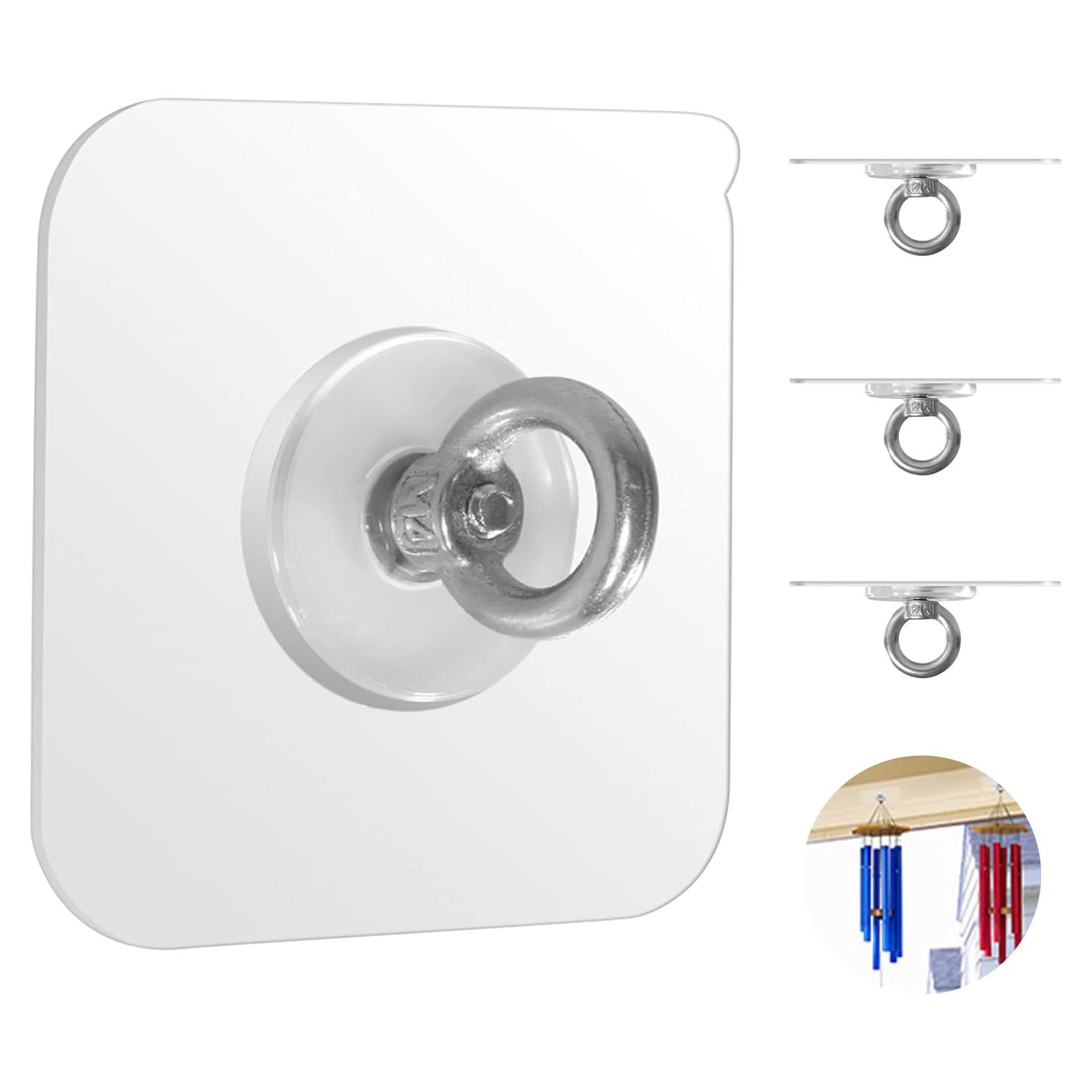 Ganchos Adhesivos para Techo Ginmino, Acero Inoxidable, 4 Pcs