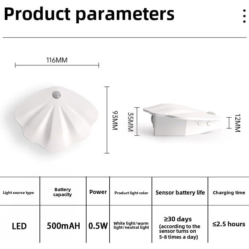 Luz Nocturna LED Recargable con Sensor de Movimiento MEIHUAXING