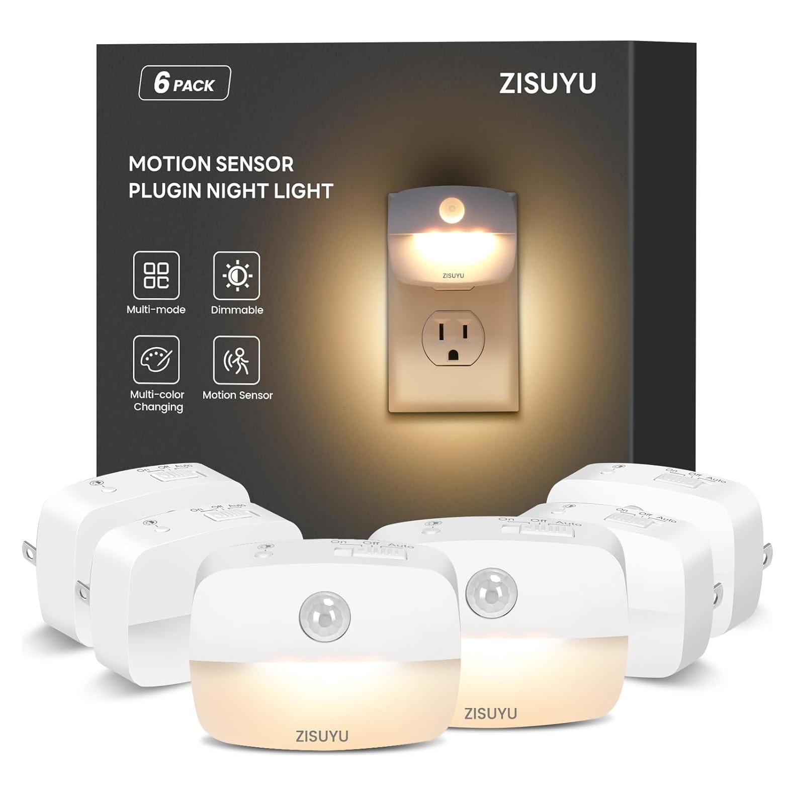 Luz Nocturna LED Enchufable ZISUYU con Sensor de Movimiento 10-60lm