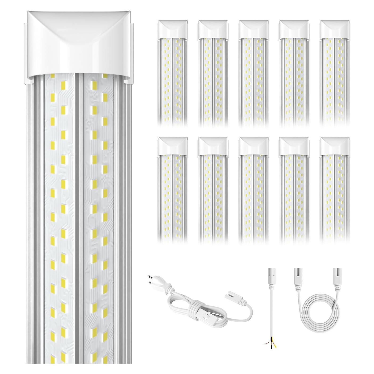 Luz de Taller LED 8FT ELEKICO 100W 15000lm Conectable 10 Pcs