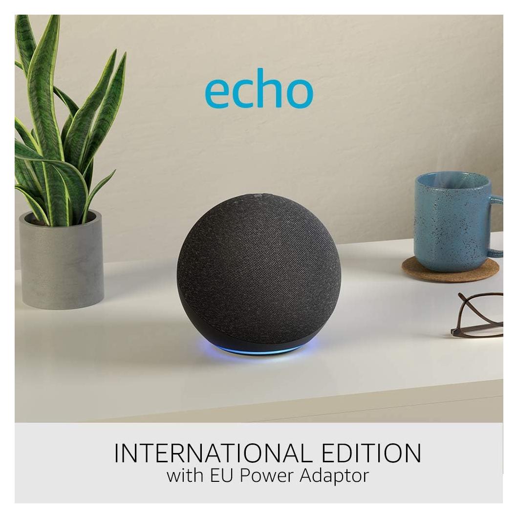 Echo (4th generation) International Version | With premium sound, smart home hub and Alexa | Charcoal