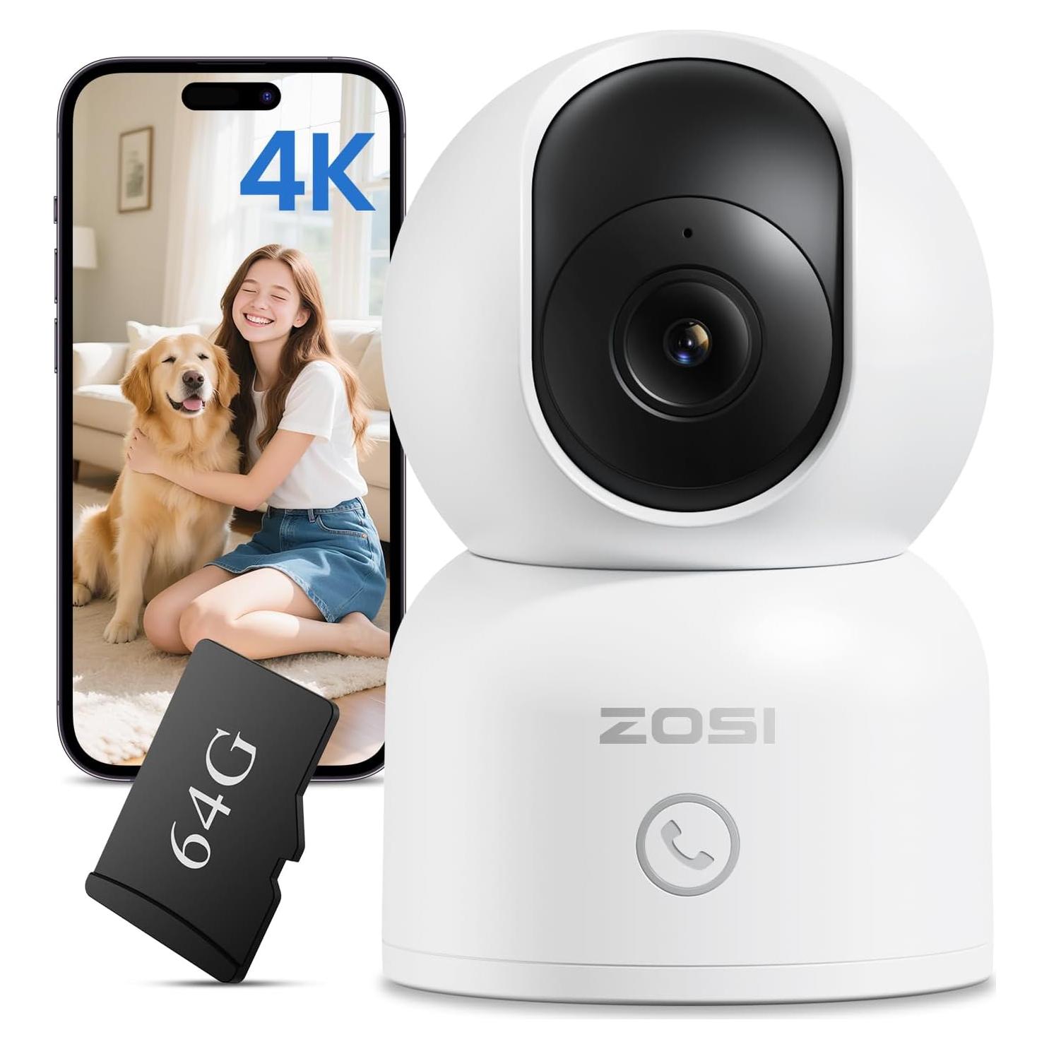 Cámara de Seguridad ZOSI C518 4K WiFi Pan/Tilt Interior