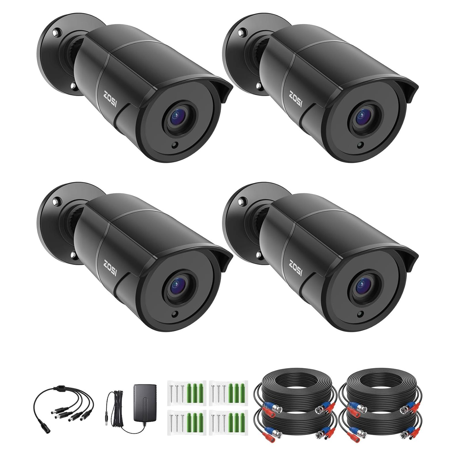 Cámaras de Seguridad ZOSI 4 Pack 1080p con Audio y Visión Nocturna