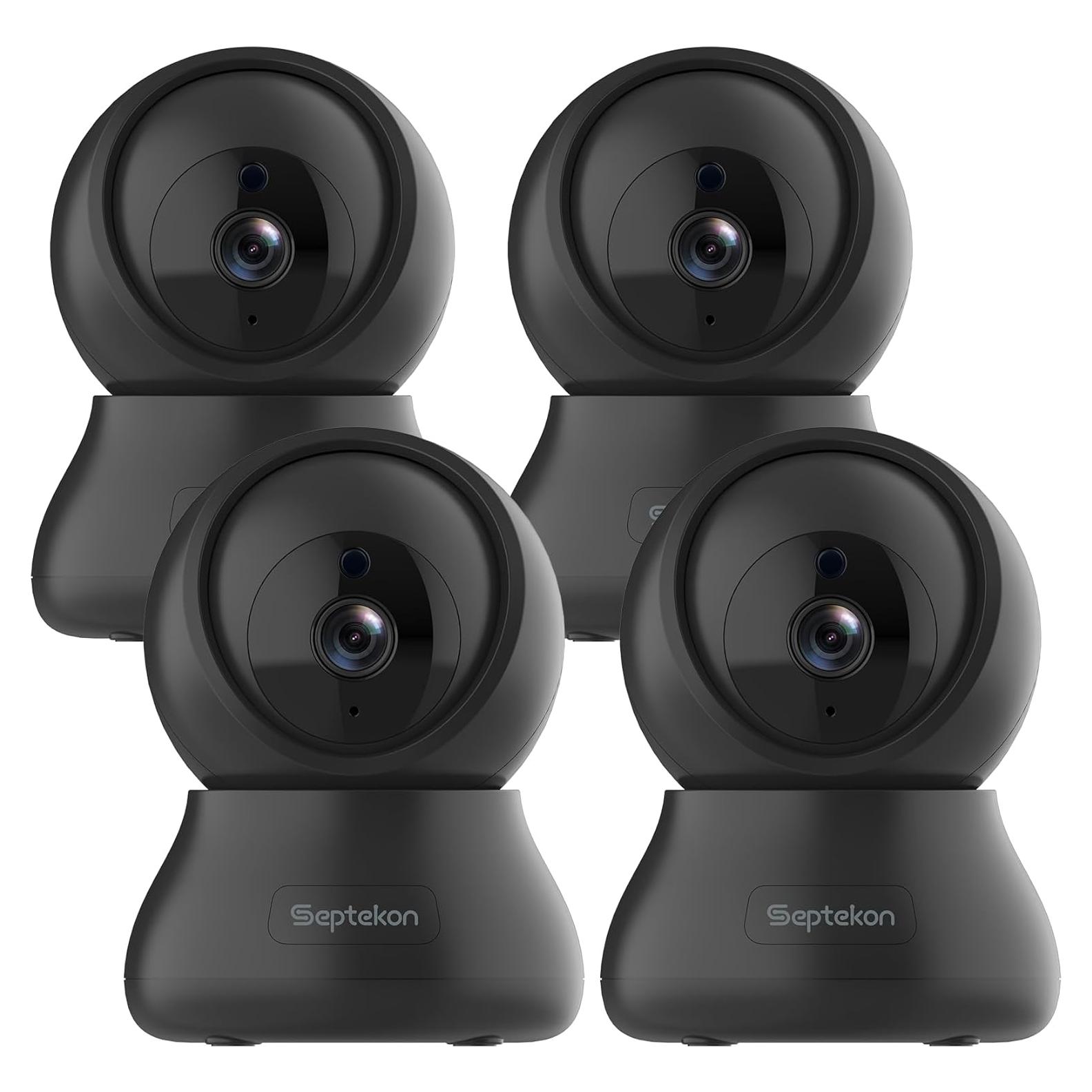 Cámaras de Seguridad Septekon 2K HD con Audio y Movimiento - 4 Paquete