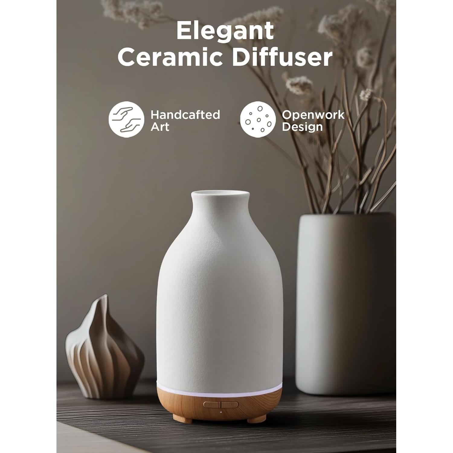 Difusor de Aceite Esencial InnoGear 150ml Cerámica Blanco