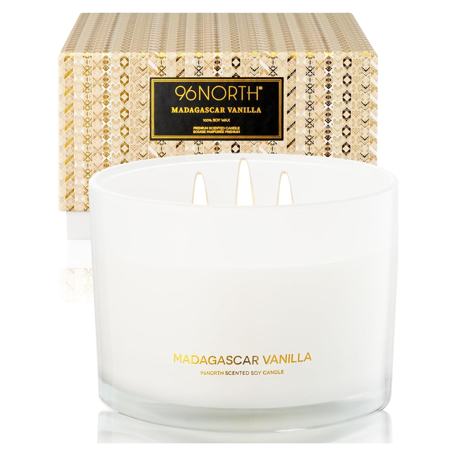 Vela Aromática de Soja 96NORTH Vainilla 340g 3 Mechas