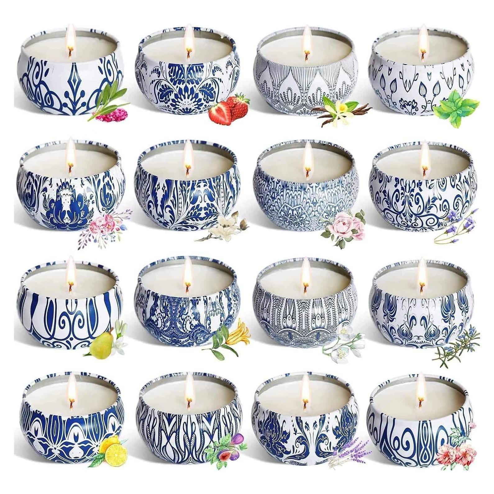 Juego de 16 Velas Aromáticas de Cera de Soja YOROXRG 70.87g