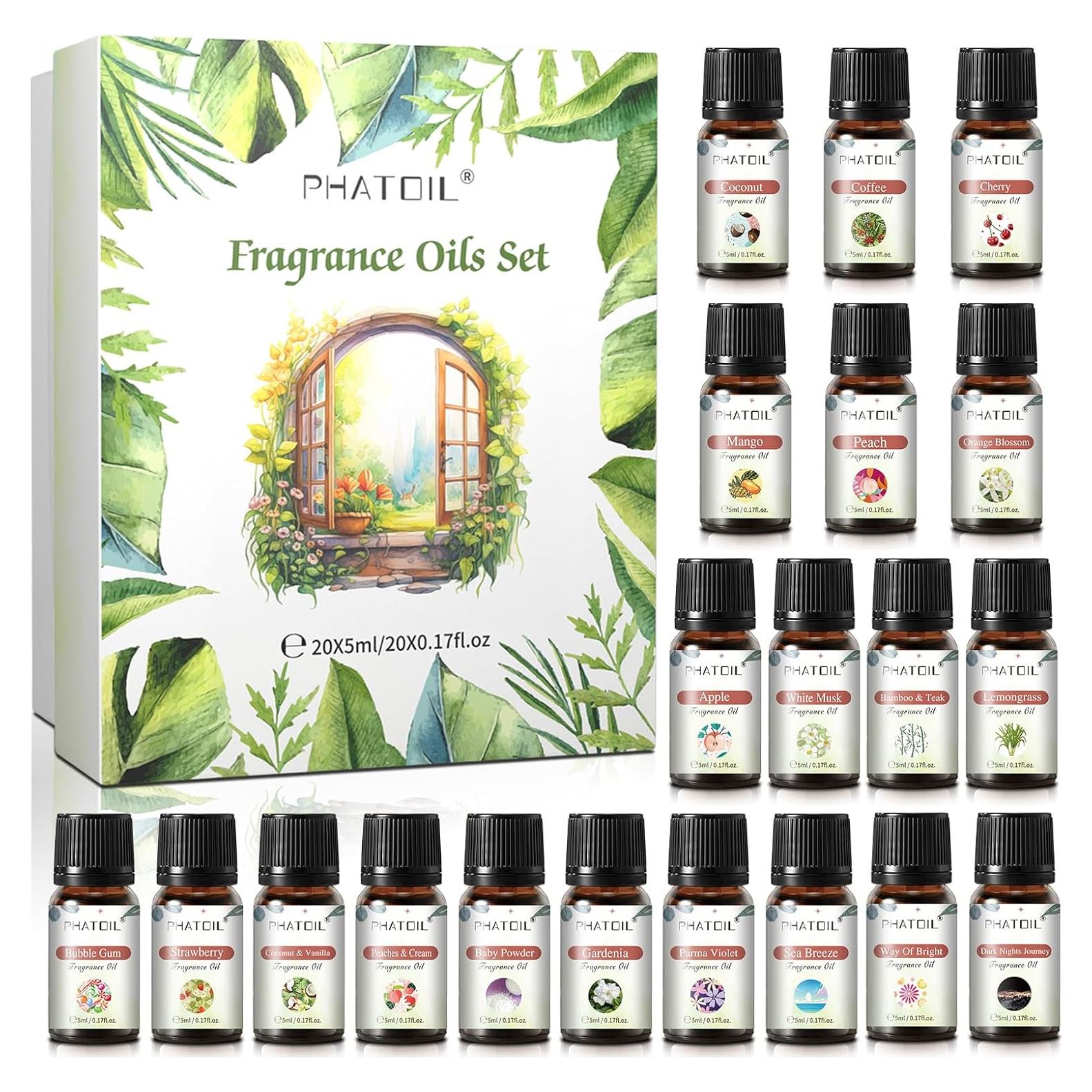 Juego de 20 Aceites Aromáticos Premium PHATOIL 5ML Coco y Más