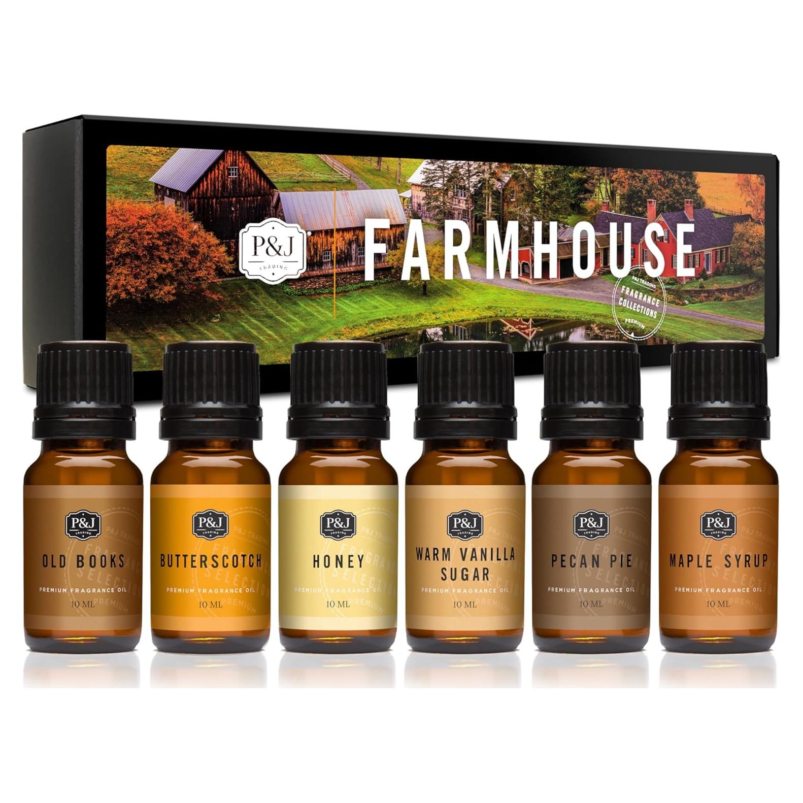 Set de Aceites de Fragancia P&J Farmhouse 10ml - 6 Aromas Premium