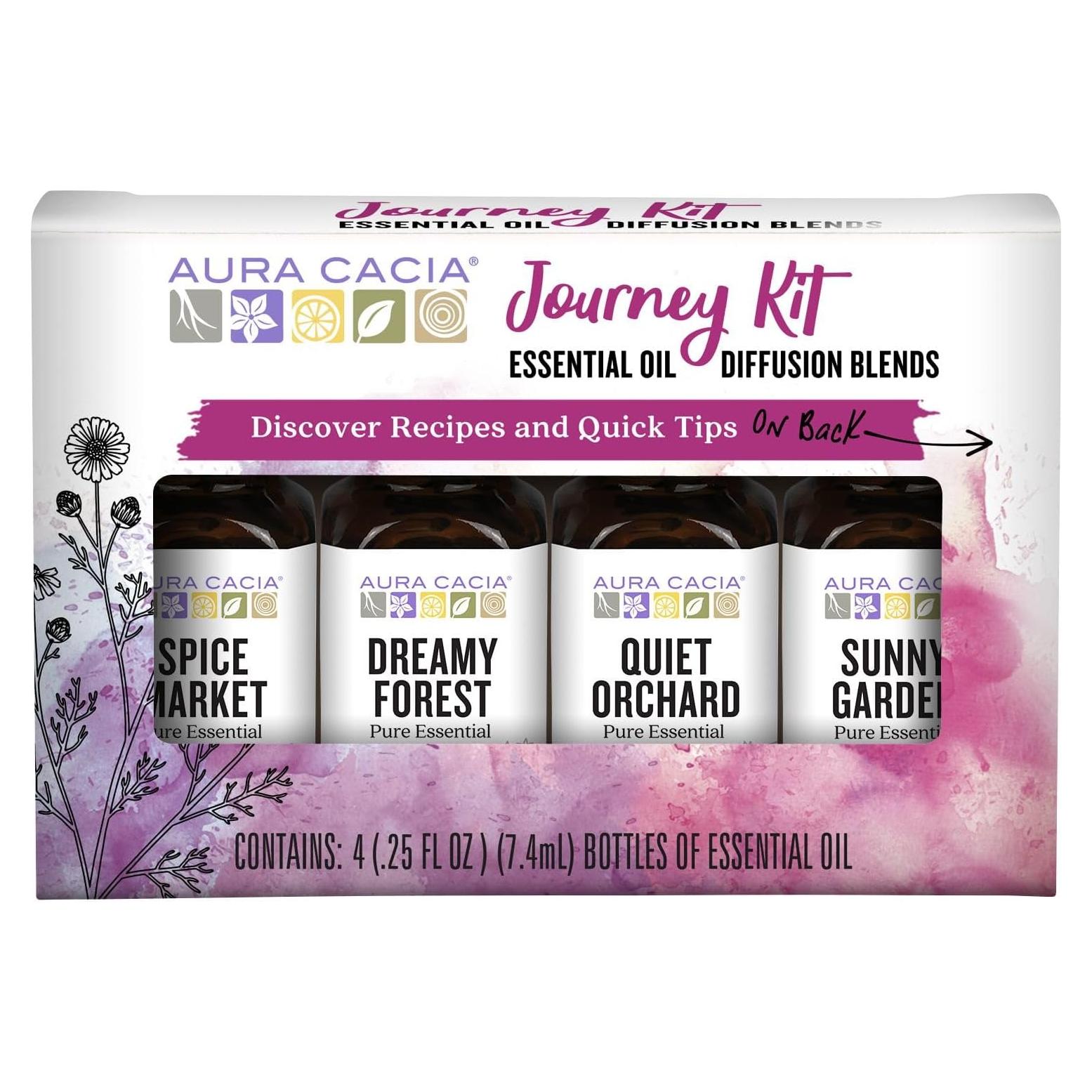 Kit de Aceites Esenciales Aura Cacia Journey 4x7.4ml