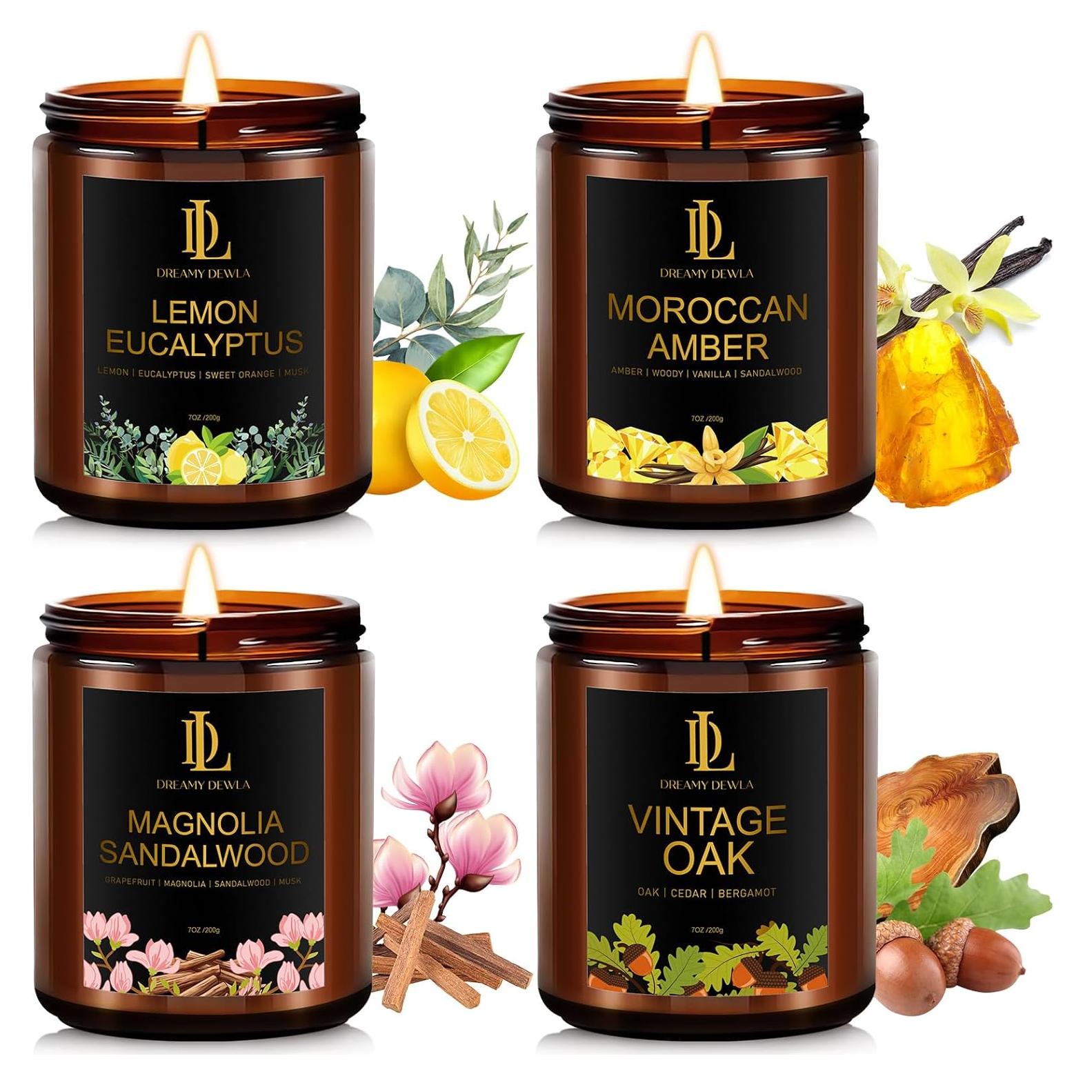 Juego de Velas Aromáticas 4 Pack DL DREAMY DEWLA - Soja 200 Horas