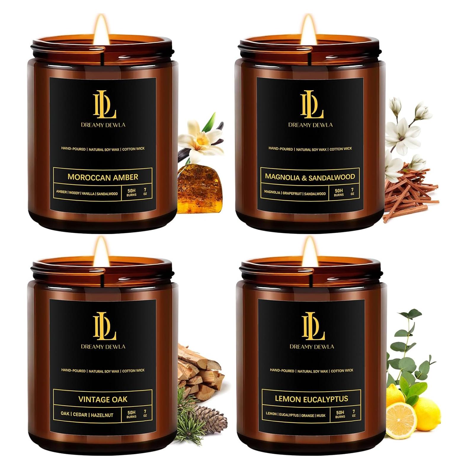 Juego de Velas Aromáticas Soja Dreamy Dewla 4 Paquete 198g