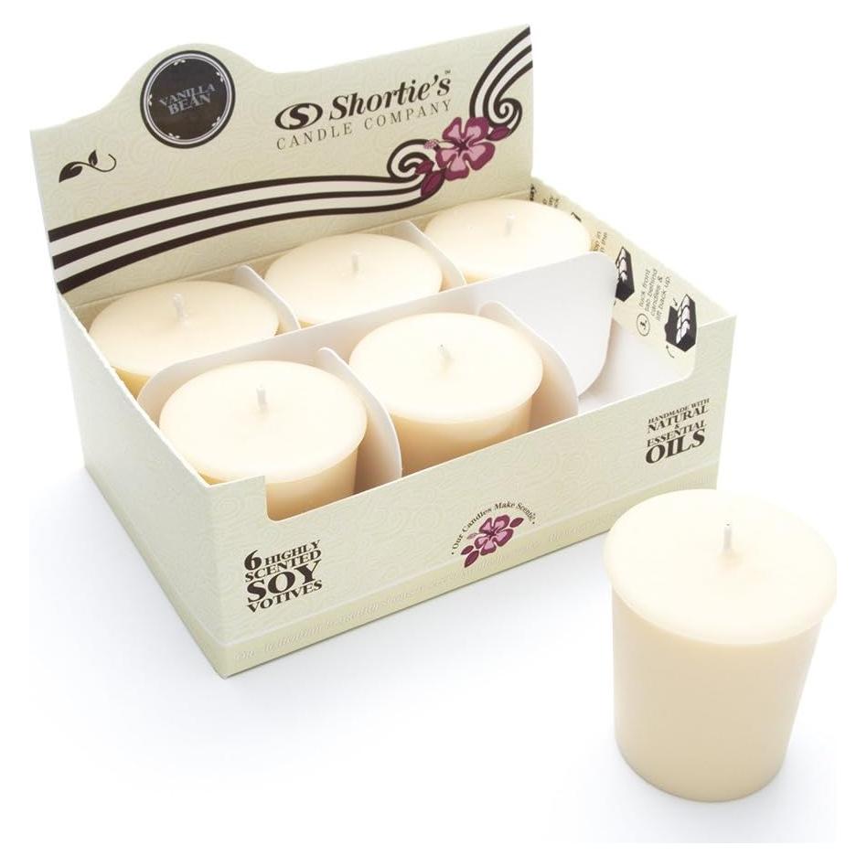 Velas Votivas Aromatizadas Frijol de Vainilla Shortie's - 6 Unidades