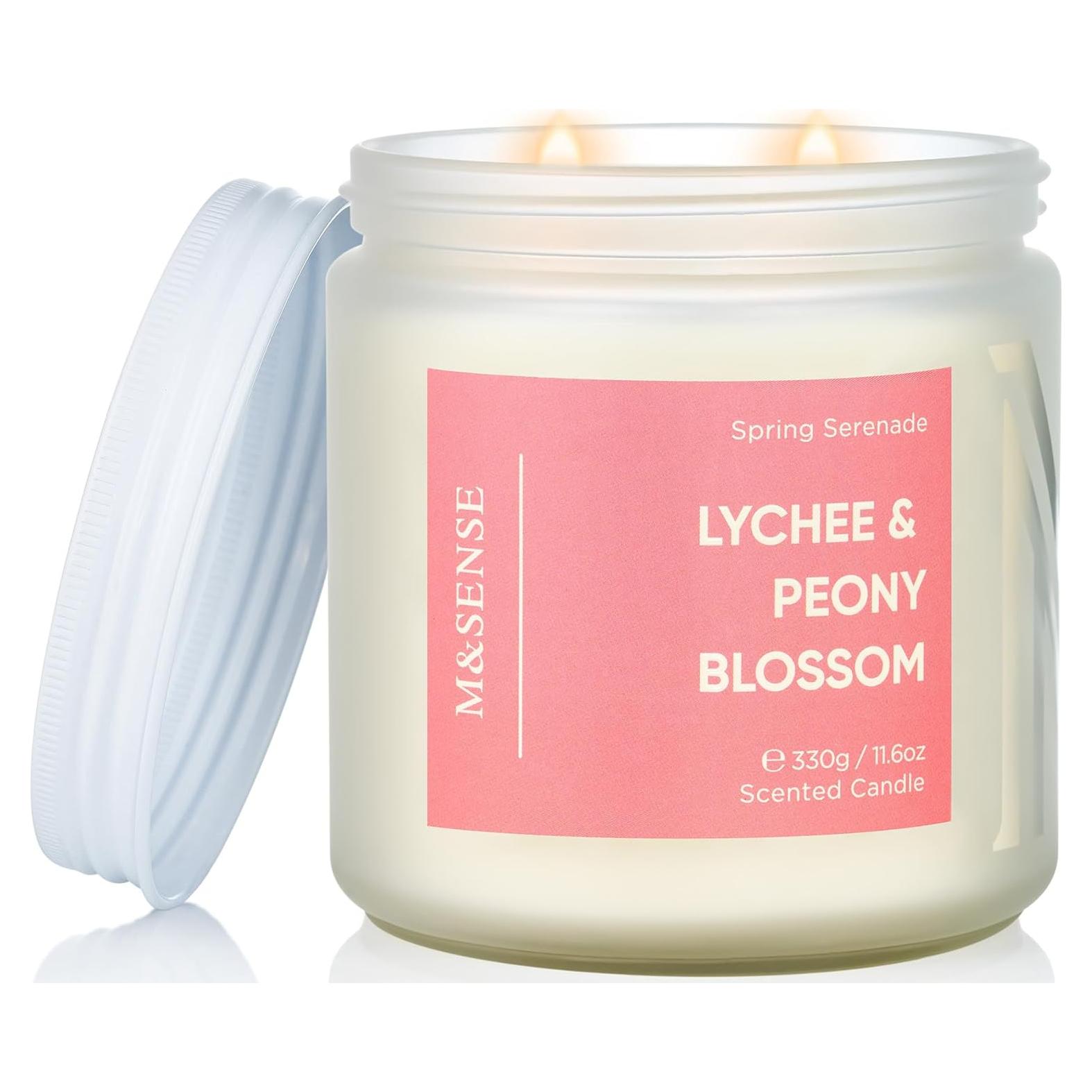 Vela Aromática M&SENSE Lichi, Peonía y Durazno 329.5g