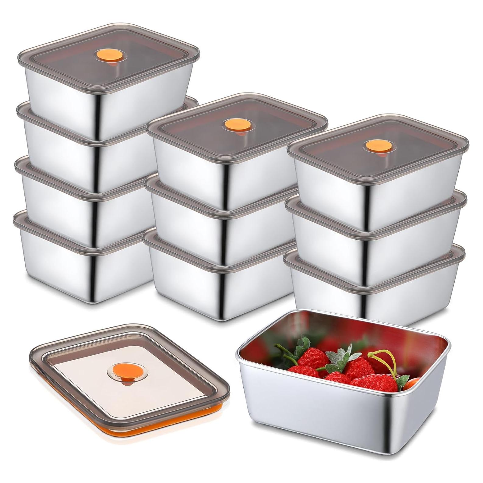 Contenedores de Comida Acero Inoxidable Layhit 10 Set 540 ml