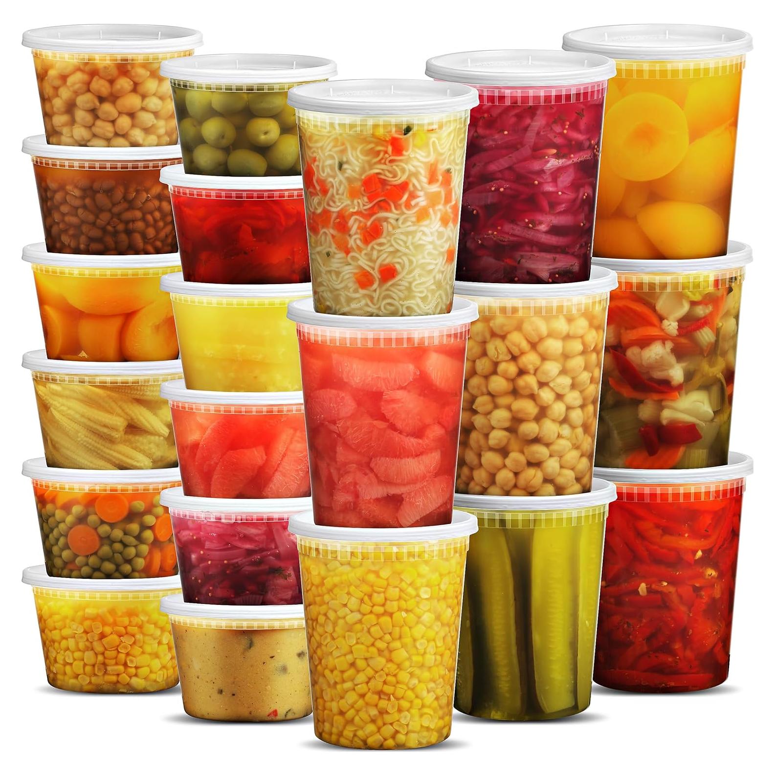 JoyServe Contenedores de Almacenamiento de Comida 48 Juegos 16-32 Oz