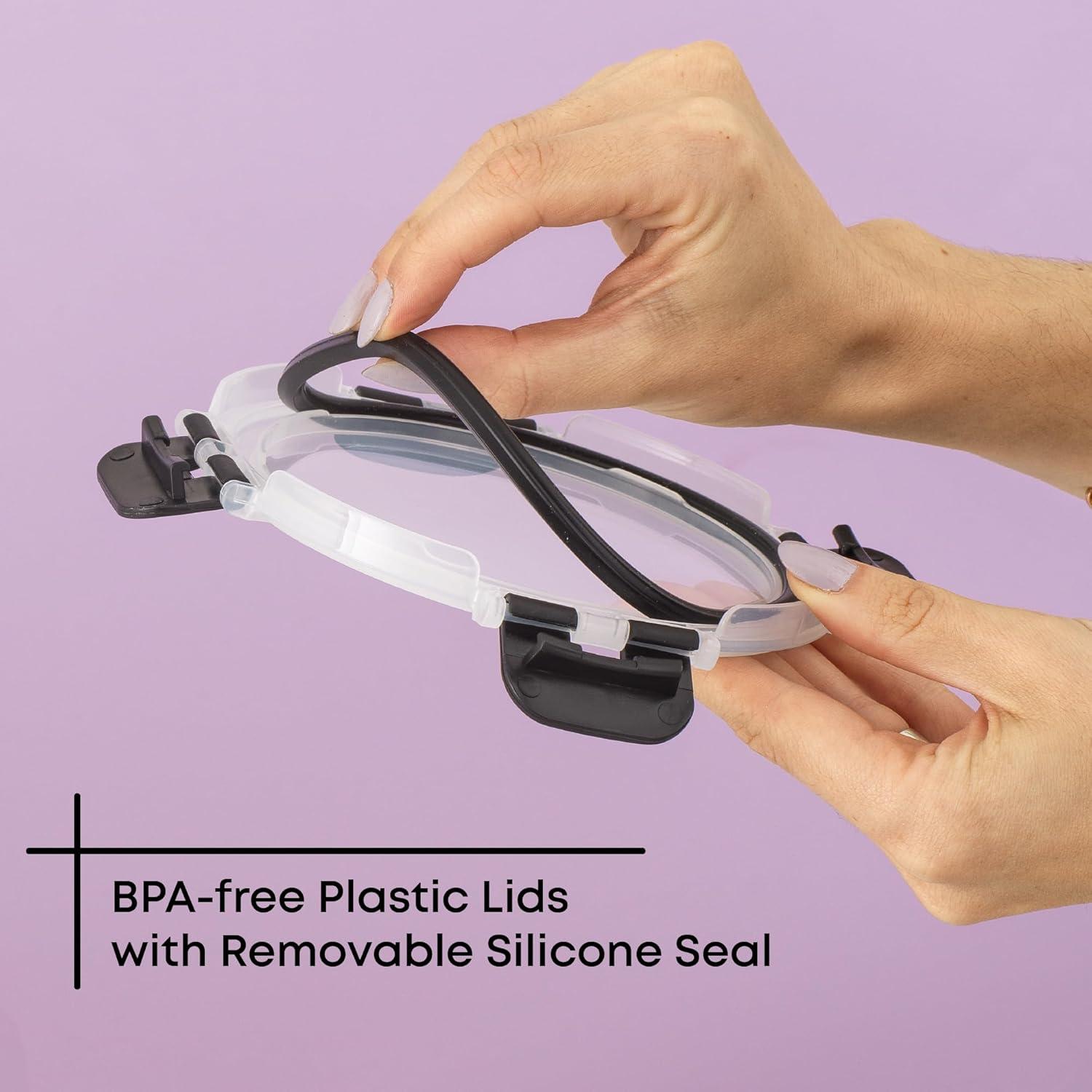 JoyJolt Juego de 12 Contenedores de Almacenamiento de Vidrio Hermético