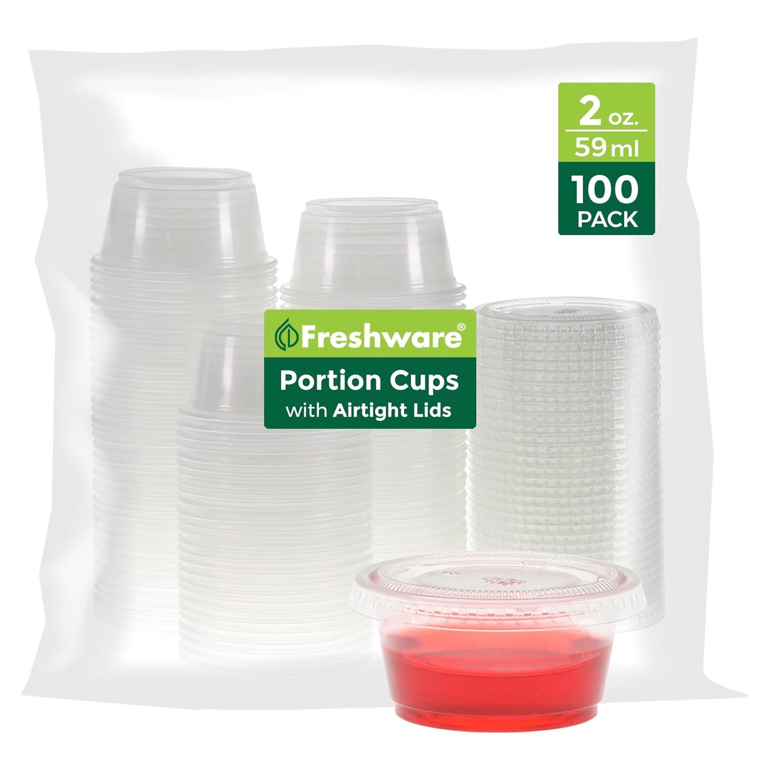 Tazas de Porción de Plástico Freshware 2 oz - 100 Juegos