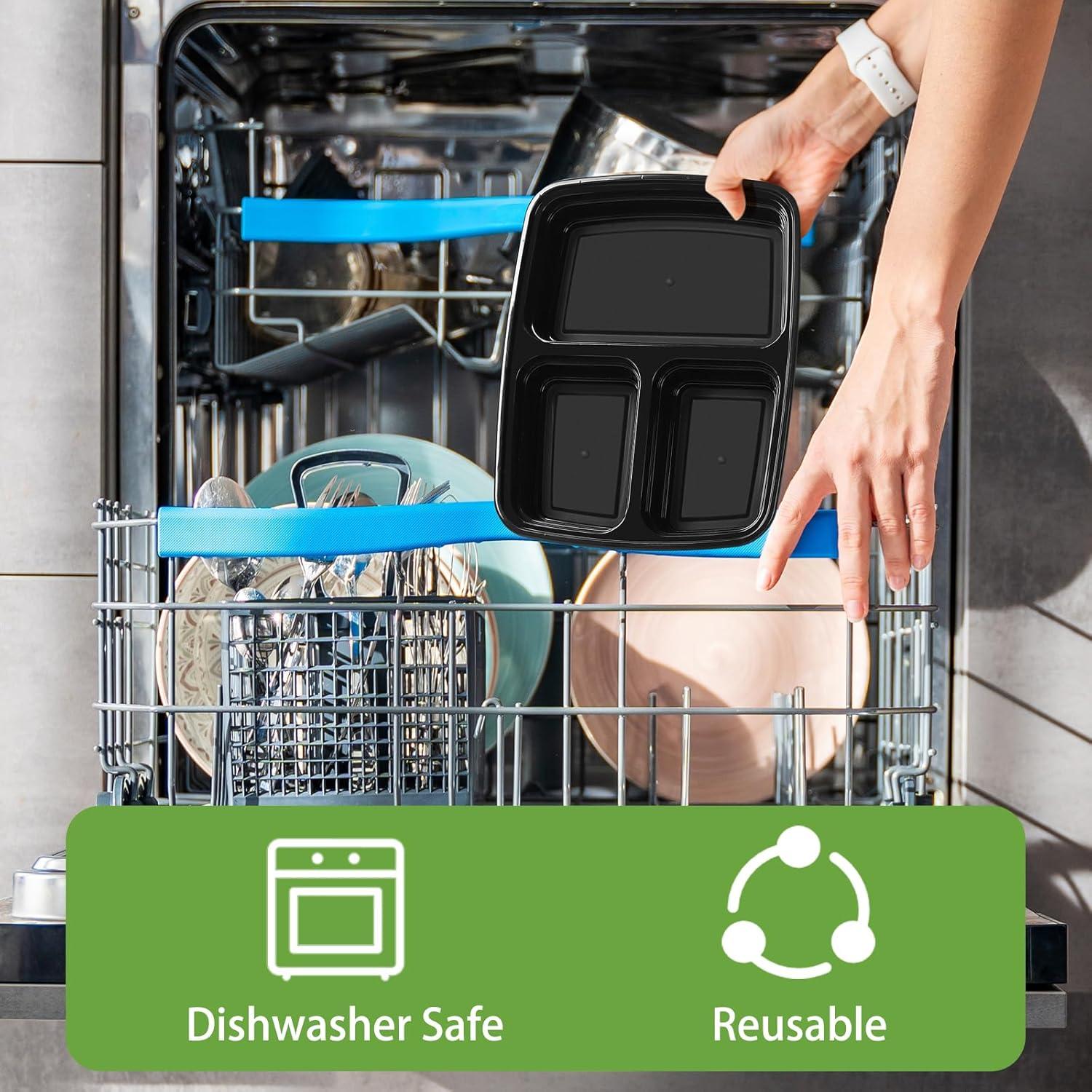 Paquete de 50 Contenedores KANEODOT 1.1 L 3 Compartimentos