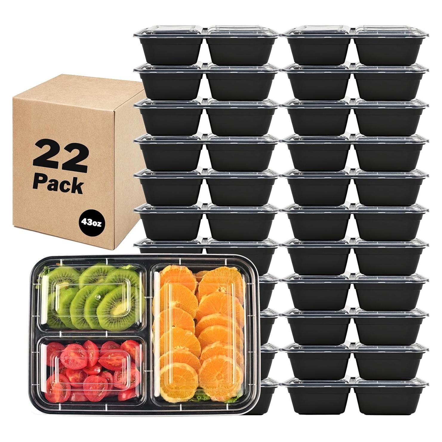 22 Contenedores de Comida Bento 43 OZ Festival Deportivo