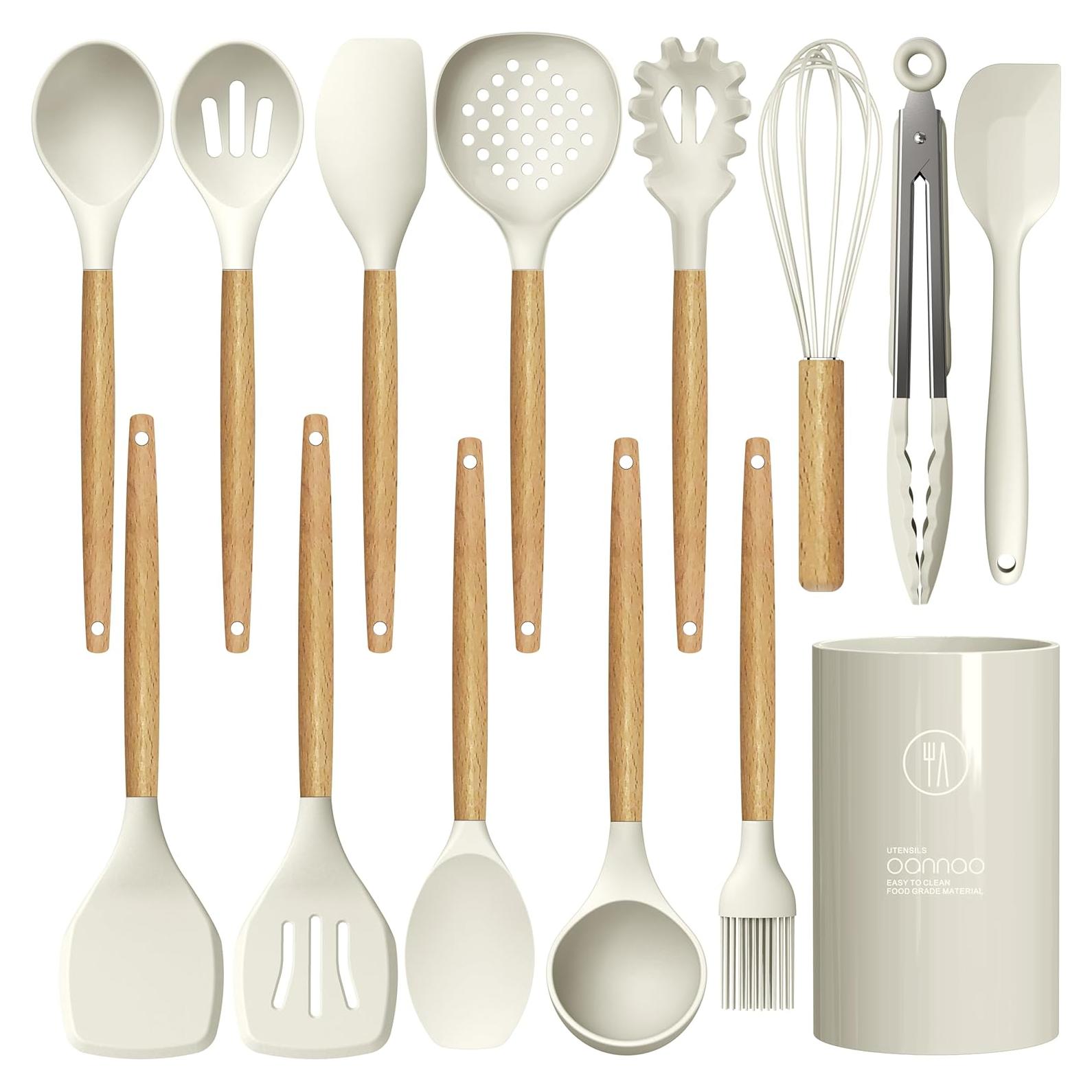 Juego de Utensilios de Cocina de Silicona Oannao 14 Piezas